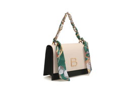Lucky Bees Bolso Bandolera 918 Crema y Verde Oscuro